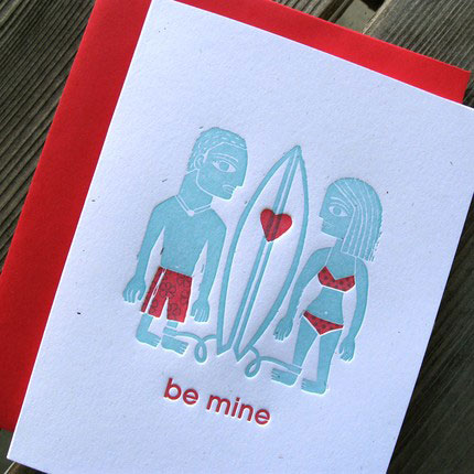 Byvik Ink Surfer Love Letterpress Cards